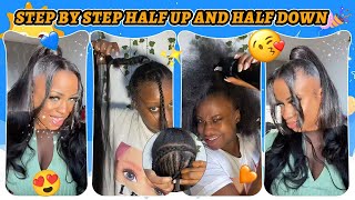 Heat Free Half Up Half Down Quickweave | Without Leave Out #Halfuphalfdown#Halfuphalfdownhairstyle