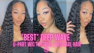 How To Install The *Best* Deep Wave U-Part Wig For Natural Hair | Alipearl Hair