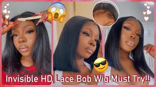 Lace Where? Undetectable Hd Lace Bob Wig Install~ Short Hairstyle #Elfinhair Honest Review