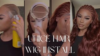 It Came Like This | Reddish Brown Braided Body Wave Wig Install | Ft Unice Hair