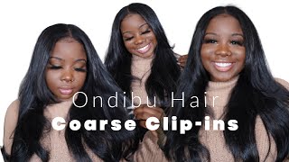  Instant Length On Natural Hair !!!  | Ondibu Hair "Coarse Straight Clip-Ins"