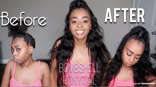 Glueless No Leave-Out Bombshell Half/Up Half/Down Using Bundles | Naturally Shay