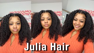 Only $170? | Must See | Best Big Curly Wig With Realistic Hairline Install | Julia Hair