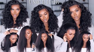 Must Watch| Affordable+Versatile Kinky Straight Wig Transformation+Fluffy Wand Curls |Unicehair