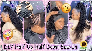 How To: Half Up Half Down Quickweave Without Leave Out | Step By Step Hair Tutorial#Halfuphalfdown