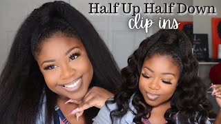  How To: Half Up Half Down With Clip Ins| No Leave Out| Amazing Beauty Hair
