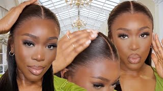  The Best Yaki Straight Hair | Clear Lace & Clean Hairline| No Plucking Needed! |Omgherhair
