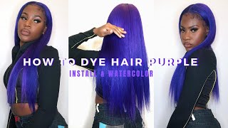 How To Dye Hair Purple Ft. Kriyya | Watercolor Method & Install | Darkskin Friendly | Stateofdallas