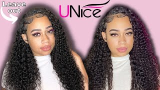 How To Blend Your Natural Curly Hair Leave Out On A U-Part Wig Like A Pro | Ft. Unice
