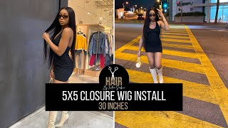 5X5 Closure Wig 30 Inches | Detailed Install Ft. Hairbyindiasabri