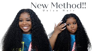  New Lace Installation Method On This Hd Wig 200% Density| No Glue | Unice Hair
