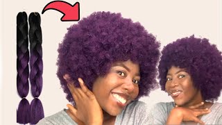 Diy Afro Wig Using  Braiding Hair Extension|How To Get Afro Curly Hair Without Afro Hair Extensions!
