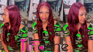 5X5 Burgandy Lace Closure Wig| Ft.Tinashe Hair