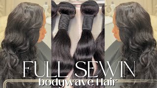 Full Sew In With Leave Out Using Body Wave Hair | Paparazzi Allure