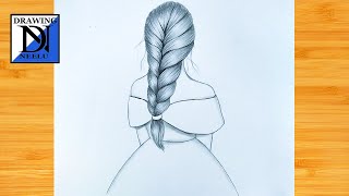 How To Draw Girl Beautiful Braid Hair | Easy Pencil Drawing,Simple Drawing | Girl Hairstyle Drawit