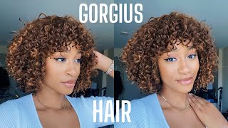 The Best Protective Style For Winter! Highlighted Afro Curly Wig| No Lace No Glue Ft Gorgius Hair