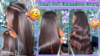 #Shorts #Viral Install Tape In Extensions! Soft Hair Weft + Volume Looking Ft.Elfinhair Review