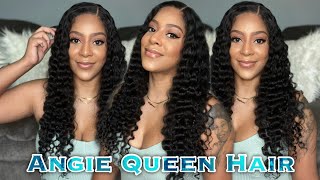 Angie Queen Hair Transparent Lace Water Wave Unit Install And Review