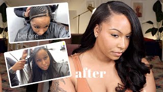 Tiktok Made Me Do It! | Come With Me To Get My 1St Traditional Sew In W/ Leave Out | Ft. Curls Queen