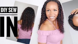 Natural Looking Sew In At Home| Minimal Leave Out| No Glue | Sacha Bloom
