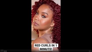 Red Curls In 60 Secs! @Hurelahair | @Alwaysameera #Wiginstall #Curlyhair #Wig #Curlywig #Wiginstall