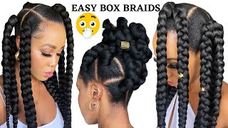 How To: Easy Box Braids / Yarn Method/ Rubber Band Method /Tension Free/  3 Techniques Tupo1