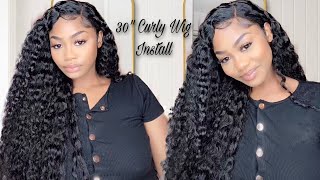 *Must Have* 30" Curly Hd Lace Frontal Wig | Start-To-Finish Install Ft. West Kiss Hair