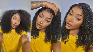 Best Big Kinky Curly Transparent Lace Front Wig Ft. Nadula Hair  | Petite-Sue Divinitii