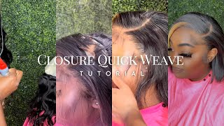 Side Part Closure Quick Weave |Full Tutorial|