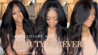 Super Simple 4X4 Closure Wig Install With Beginner-Friendly Instructions Ft. Beauty Forever Hair