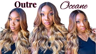 $34 New Color  Outre Synthetic Hd Transparent Lace Front Wig Oceane 24 Drff Dutch Cocoa