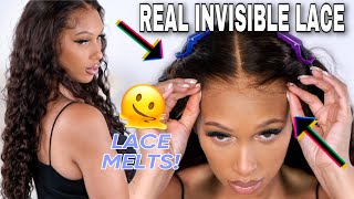  Skin Lace Melt Realistic No Bald Cap! Glueless Loose Wave Lace Wig Install