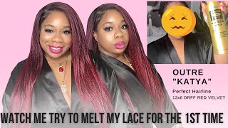 Outre Katya Wig Drff Red Velvet | Lace Melting For Dummies | Review And Wig Tutorial