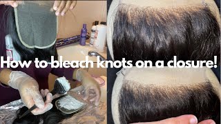 How To Bleach Knots On A Transparent Lace Closure|Easy, Beginner Friendly|Babyheir Collection