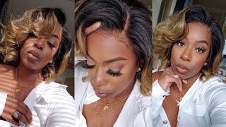Hold Upthis Ombre Blonde Bob Is  | Affordable + High Quality Beginner Lace Front Wig | Wowafrican