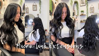Braidless Sew-In With Microlinks I Jet Black Extensions W/ Long Layers Fun & Flirty