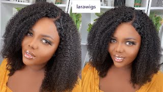 Watch Me Install & Style This Affordable Kinky Curly Transparent Lace Front Wig | Ft. Lara Wigs