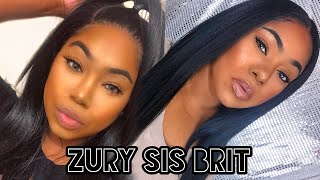 Brazilian Hair Dupe | Zury Flawless Wide 13X4 Hd Transparent Swiss Lace Front Wig Sw-Fp Brit