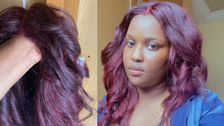 How To Dye Your Wig From Jet Black To Burgundy/Hair Dye/Lagos Living...