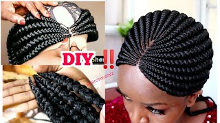 How To Make Ghanian Braids/Wig.Requested Video No Closure Braided Wig.Wig Diy !!