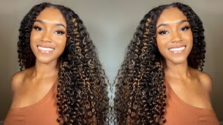 Vibrant Ombre Curly V-Part Wig Ft. Unice Hair | Beginger Friendly