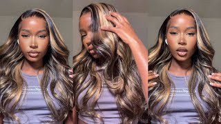 Install This Honey Blonde Highlighted Wig W Me  | Ft Tinashe Hair