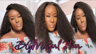 Must Have| Natural Mongolian Kinky Curly 24Inch 5*5 Lace Closure Wig+ Install| Ft. Bgm Girl Hair