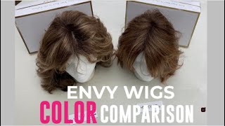 Envy Wig Color Comparison Toasted Sesame And Creamed Coffee