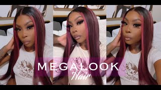 My New Look | Purple Highlight Straight Wig | Black Friday Sale Ft Megalook Hair