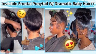 Tutorial To Do Frontal Ponytail With Dramatic Edges Hair Extensions & Egdes Control #Elfinhair