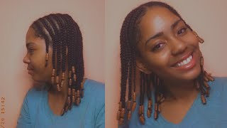 3 Layer Tribal Braids On Natural Hair | No Weave