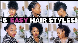 6 Easy Natural Hair Styles On Short To Medium Length Hair| Queenteshna