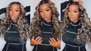 Wand Curl Tutorial On A Blonde Highlight Lace Front Wig Ft Westkiss Hair | The Tastemaker