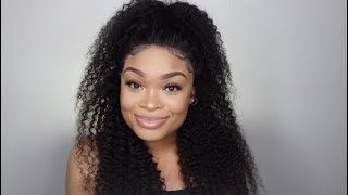 Yolova Kinky Curly Lace Front Wig Install & Review
